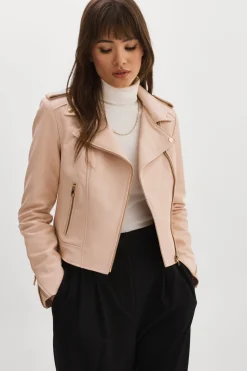 Femme LAMARQUE DONNA OR | Veste Moto Signature En Cuir