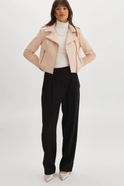 Femme LAMARQUE DONNA OR | Veste Moto Signature En Cuir