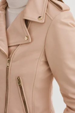 Femme LAMARQUE DONNA OR | Veste Moto Signature En Cuir