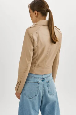 Femme LAMARQUE DONNA OR | Veste Moto Signature En Cuir