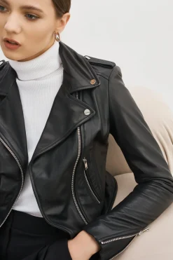 Femme LAMARQUE DONNA Veste Moto Signature En Cuir