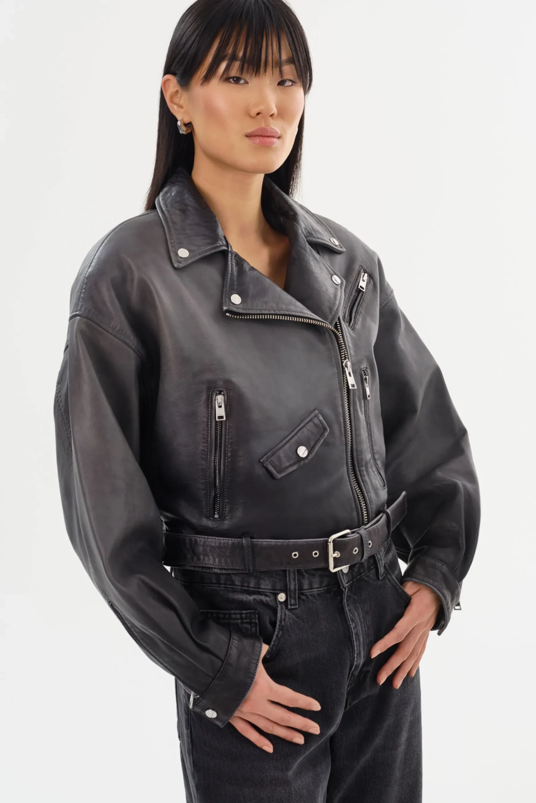 Femme LAMARQUE DYLAN | 80's Leather Biker Jacket