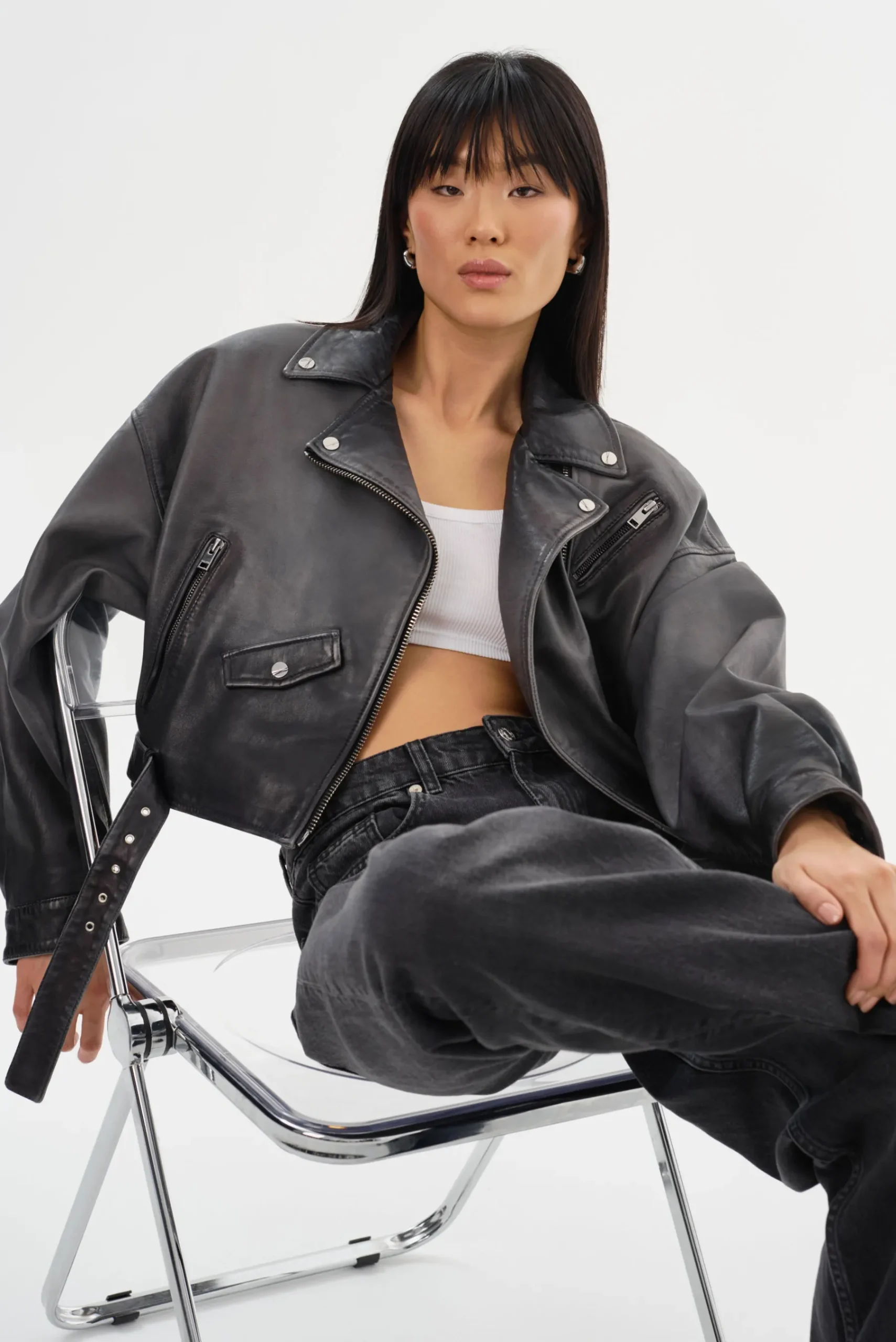 Femme LAMARQUE DYLAN | 80's Leather Biker Jacket