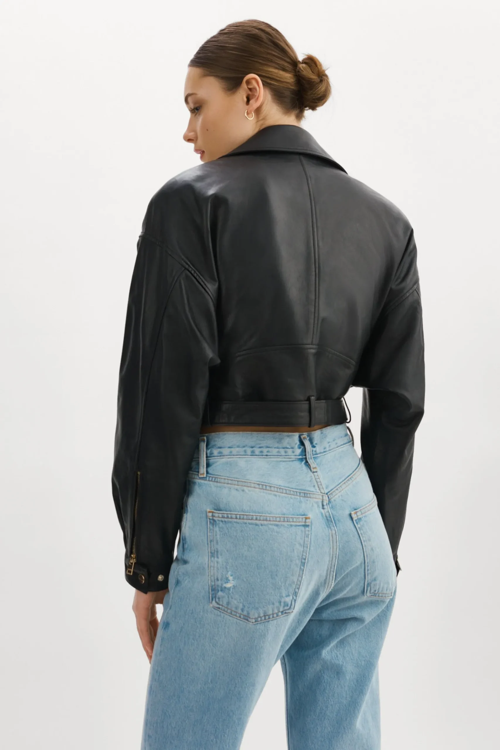 Femme LAMARQUE DYLAN GOLD | 80's Leather Biker Jacket