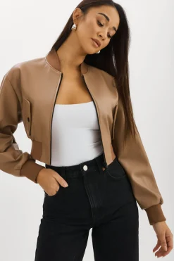Femme LAMARQUE EVELIN | Bomber Court En Similicuir