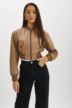 Femme LAMARQUE EVELIN | Bomber Court En Similicuir