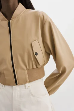 Femme LAMARQUE EVELIN | Bomber Court En Similicuir