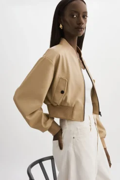 Femme LAMARQUE EVELIN | Bomber Court En Similicuir