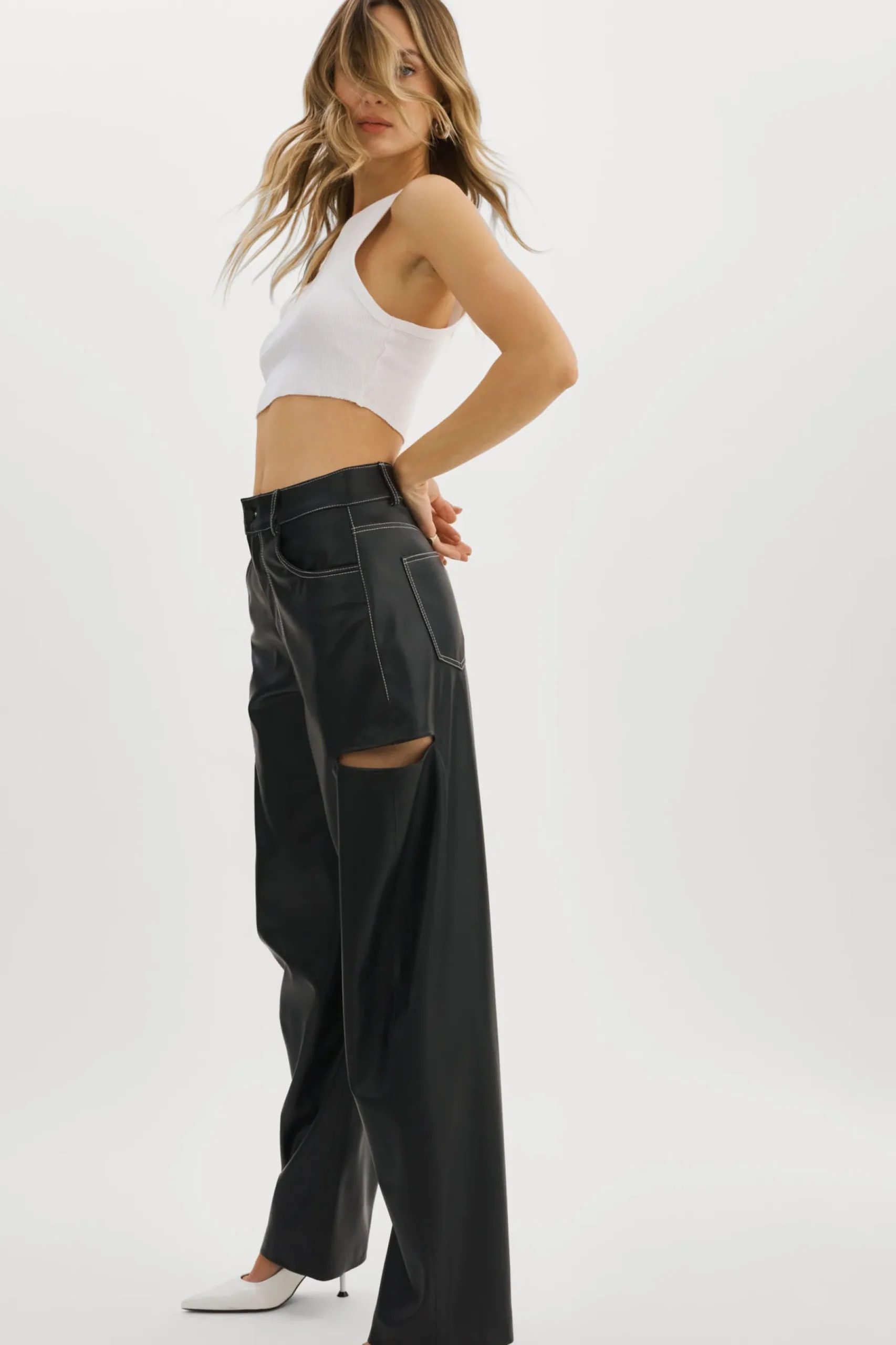 Femme LAMARQUE FALEEN | Pantalon Ample En Similicuir