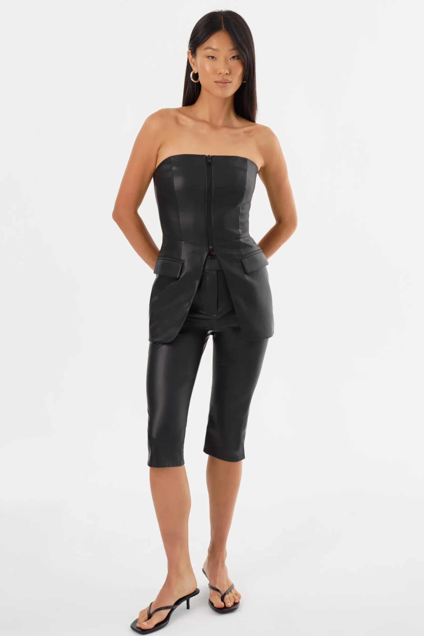 Femme LAMARQUE FAYA | Pantalon Capri En Similicuir