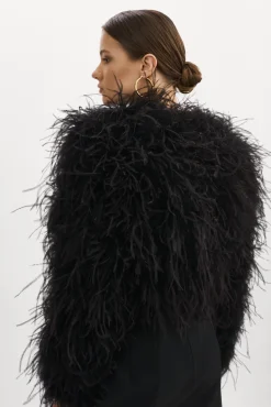 Femme LAMARQUE HALLIE Veste En Plumes D'autruche