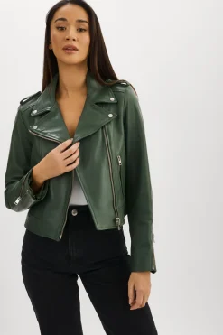 Femme LAMARQUE HOLY | Veste Moto En Cuir Avec Capuchon Amovible