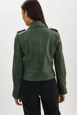 Femme LAMARQUE HOLY | Veste Moto En Cuir Avec Capuchon Amovible