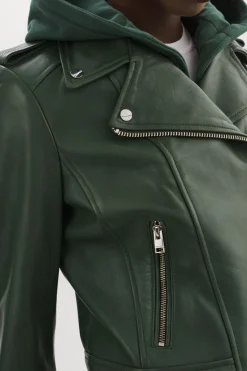Femme LAMARQUE HOLY | Veste Moto En Cuir Avec Capuchon Amovible
