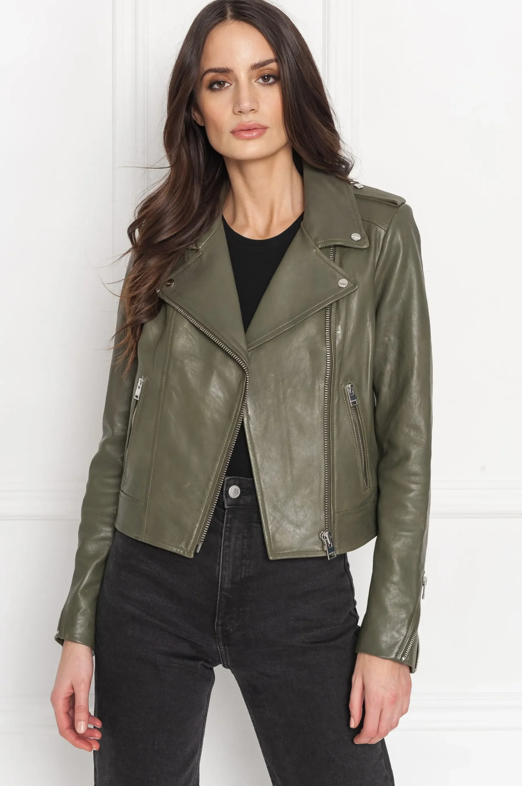 Femme LAMARQUE HOLY | Veste Moto En Cuir Avec Capuchon Amovible