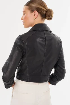 Femme LAMARQUE JANIKA | Veste Motard Courte En Cuir
