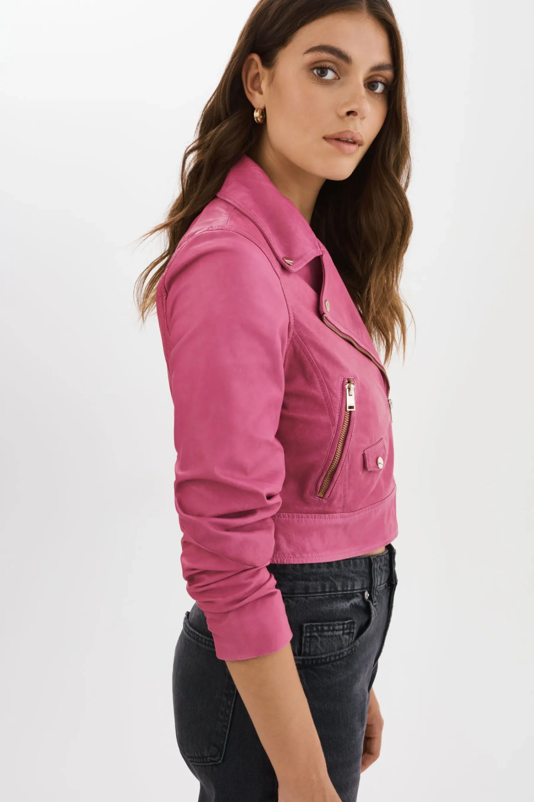 Femme LAMARQUE JANIKA | Veste Motard Courte En Cuir