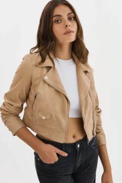 Femme LAMARQUE JANIKA | Veste Motard Courte En Cuir
