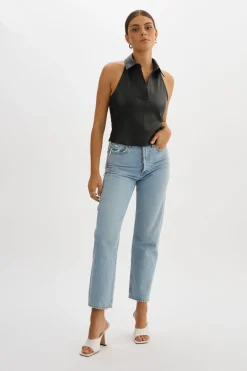 Femme LAMARQUE JULANE | Haut Halterneck En Cuir