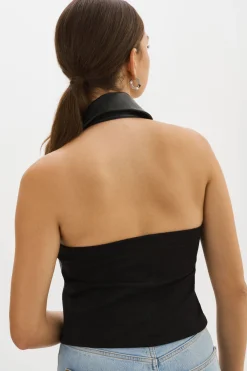 Femme LAMARQUE JULANE | Haut Halterneck En Cuir