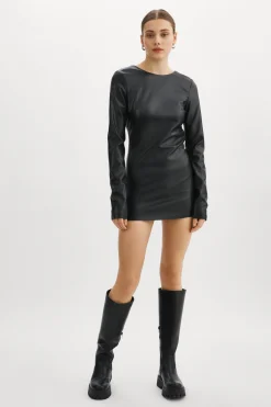 Femme LAMARQUE JULIE Mini Robe En Simili Cuir