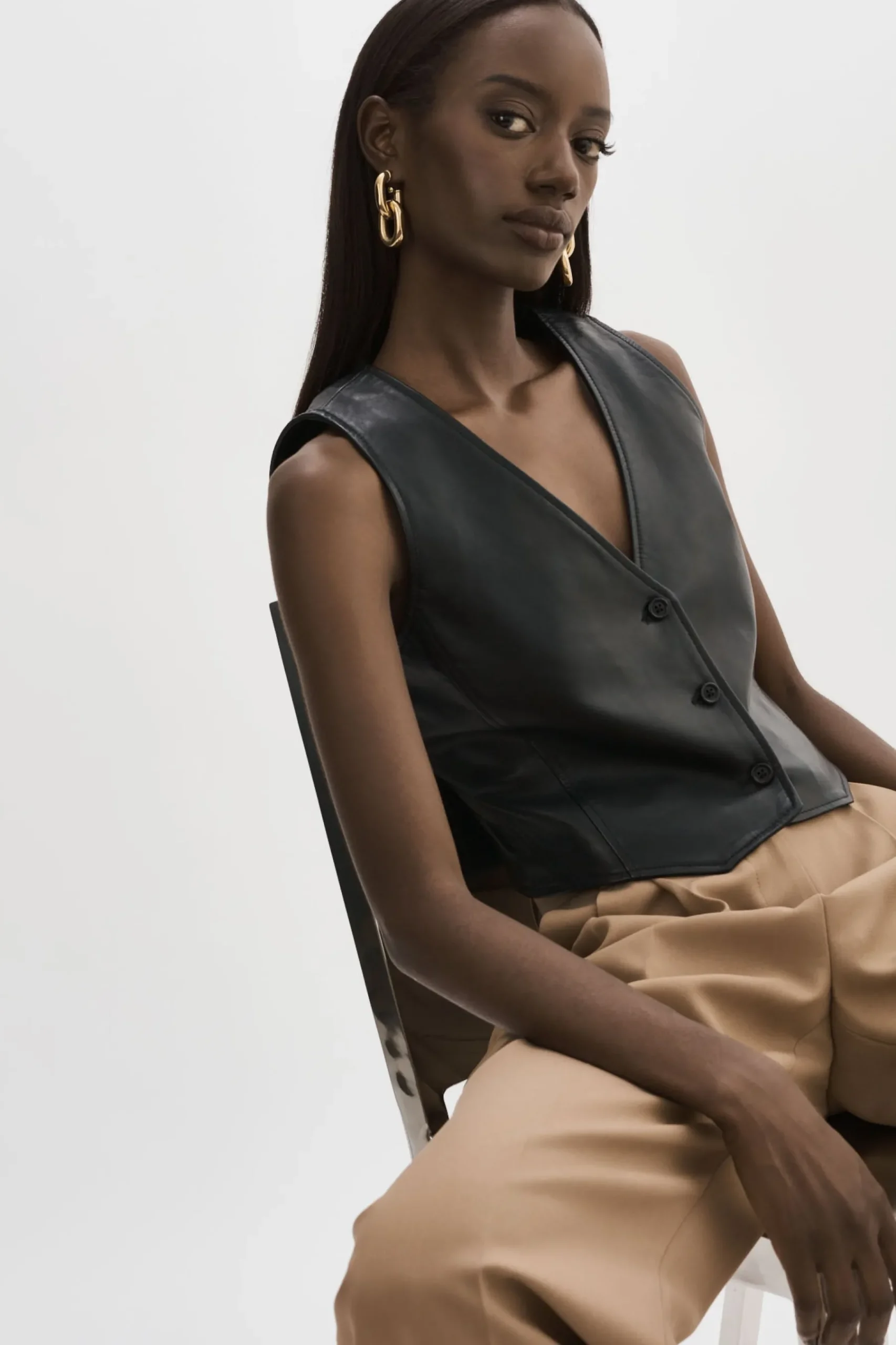 Femme LAMARQUE KALLIE | Gilet En Cuir