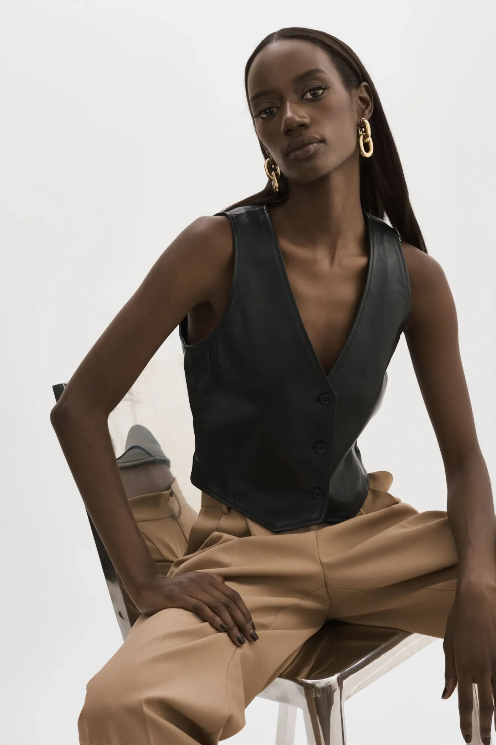 Femme LAMARQUE KALLIE | Gilet En Cuir