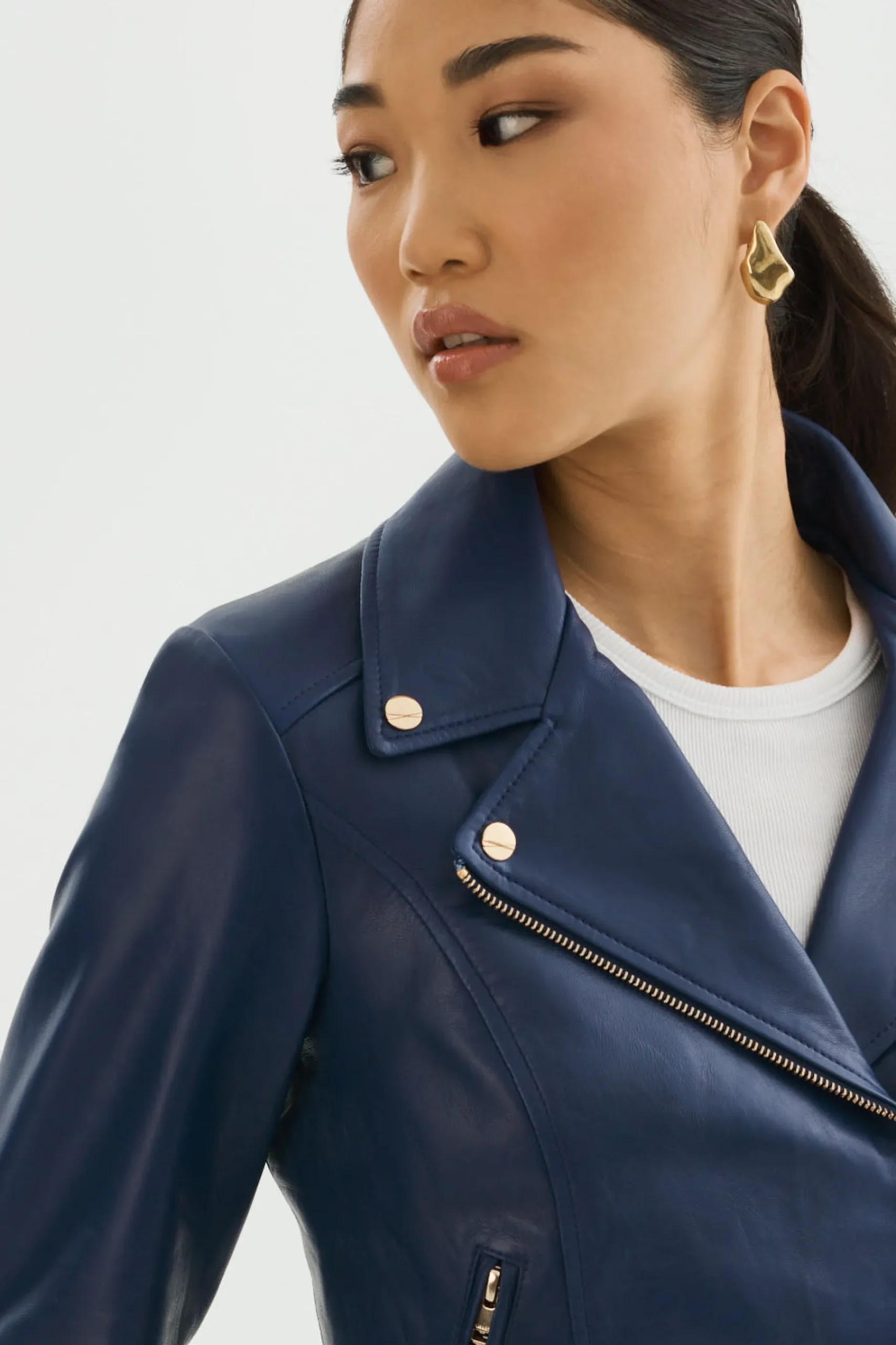 Femme LAMARQUE KELSEY OR | Veste De Motard En Cuir
