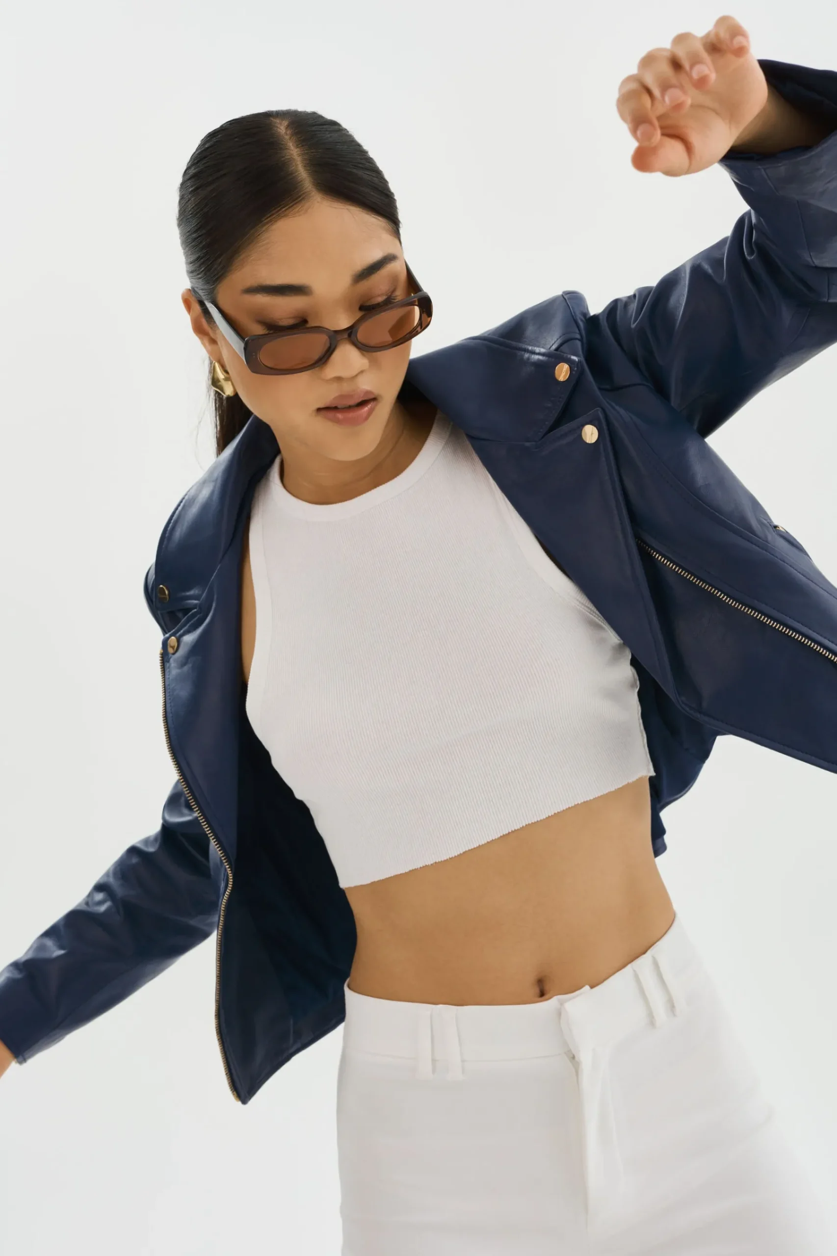 Femme LAMARQUE KELSEY OR | Veste De Motard En Cuir