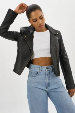 Femme LAMARQUE KELSEY OR | Veste De Motard En Cuir