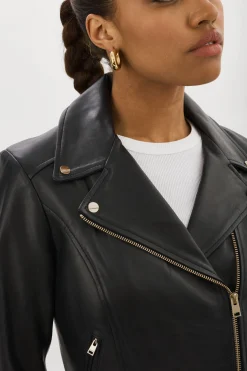 Femme LAMARQUE KELSEY OR | Veste De Motard En Cuir