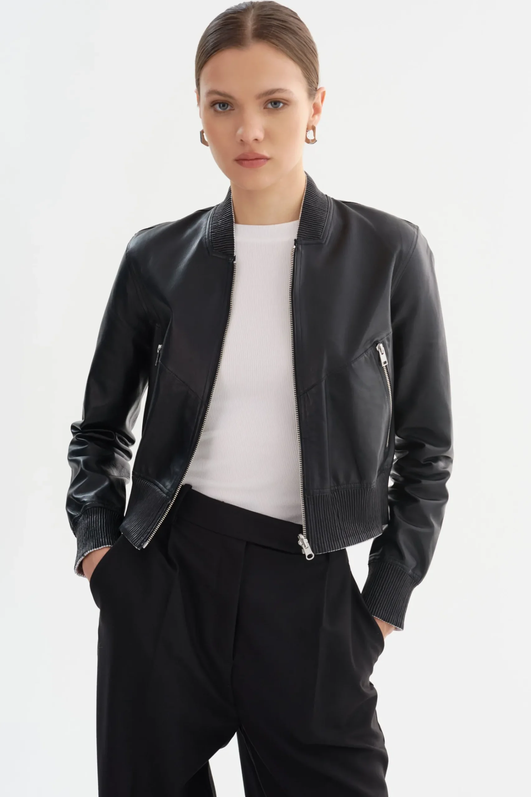 Femme LAMARQUE KORDELLA | Reversible Leather Bomber Jacket