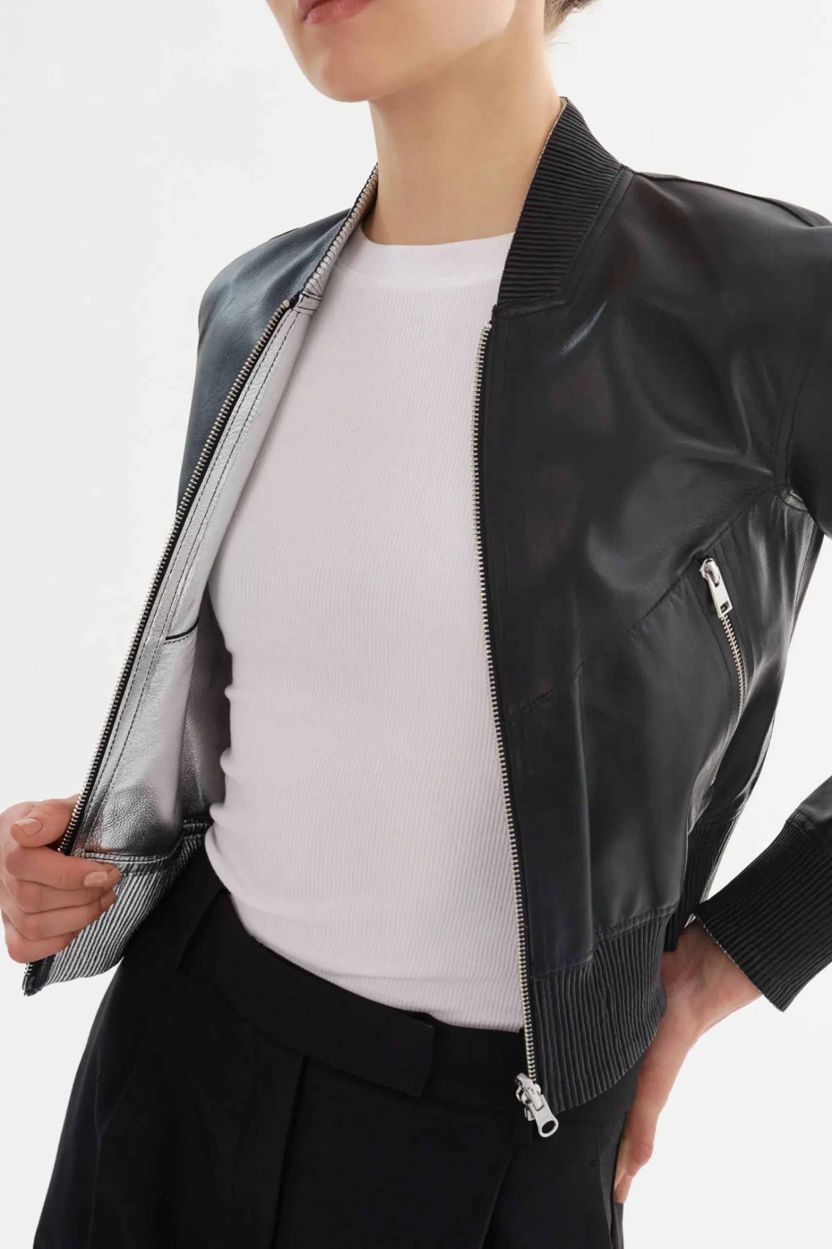 Femme LAMARQUE KORDELLA | Reversible Leather Bomber Jacket