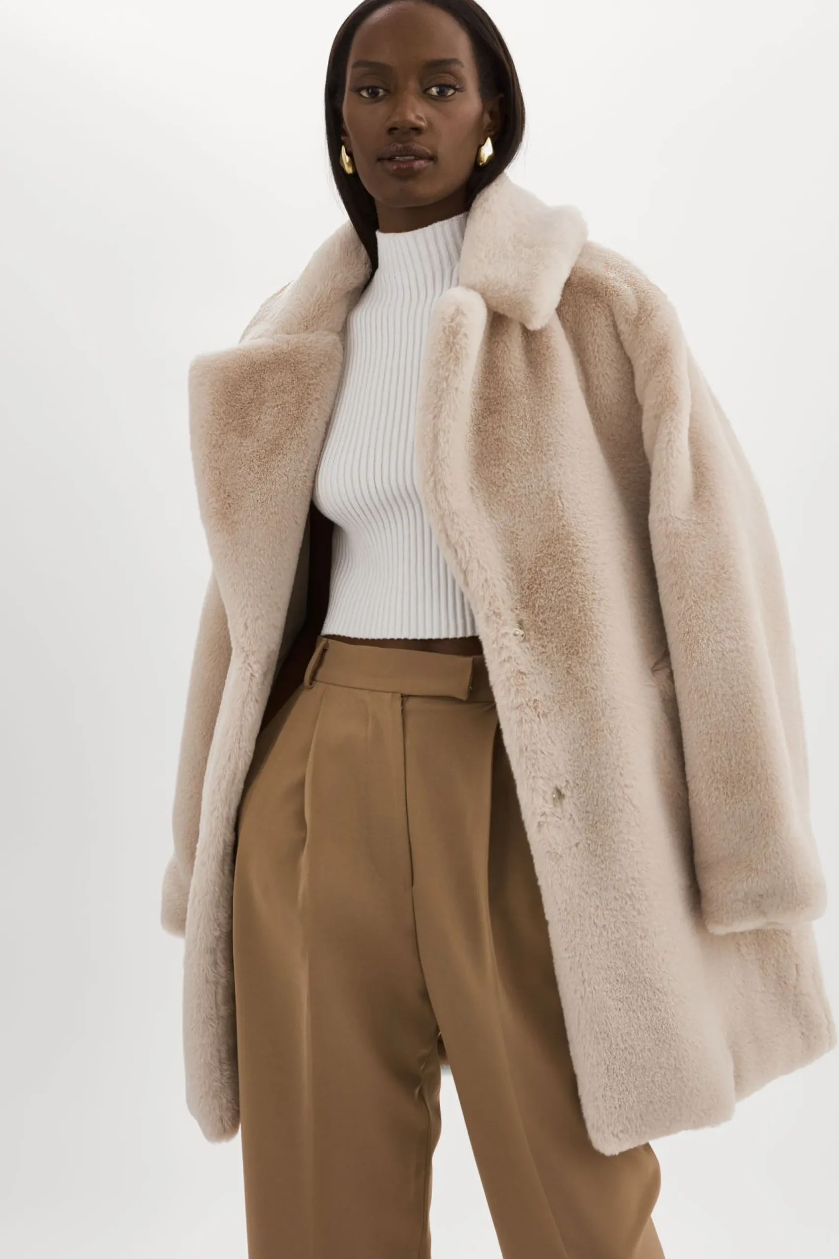 Femme LAMARQUE LINNEA | Manteau En Fausse Fourrure