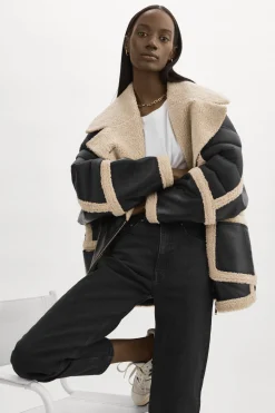 Femme LAMARQUE LISA | Manteau Cocoon En Matières Mixtes