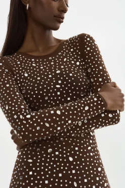 Femme LAMARQUE MARET | Robe En Mesh Orné De Strass