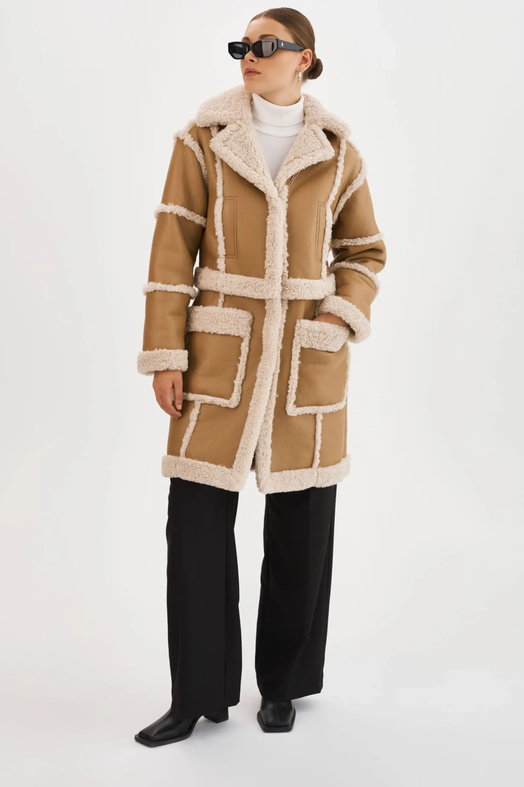 Femme LAMARQUE MARIANE | Manteau Détachable En Fausse Peau De Mouton