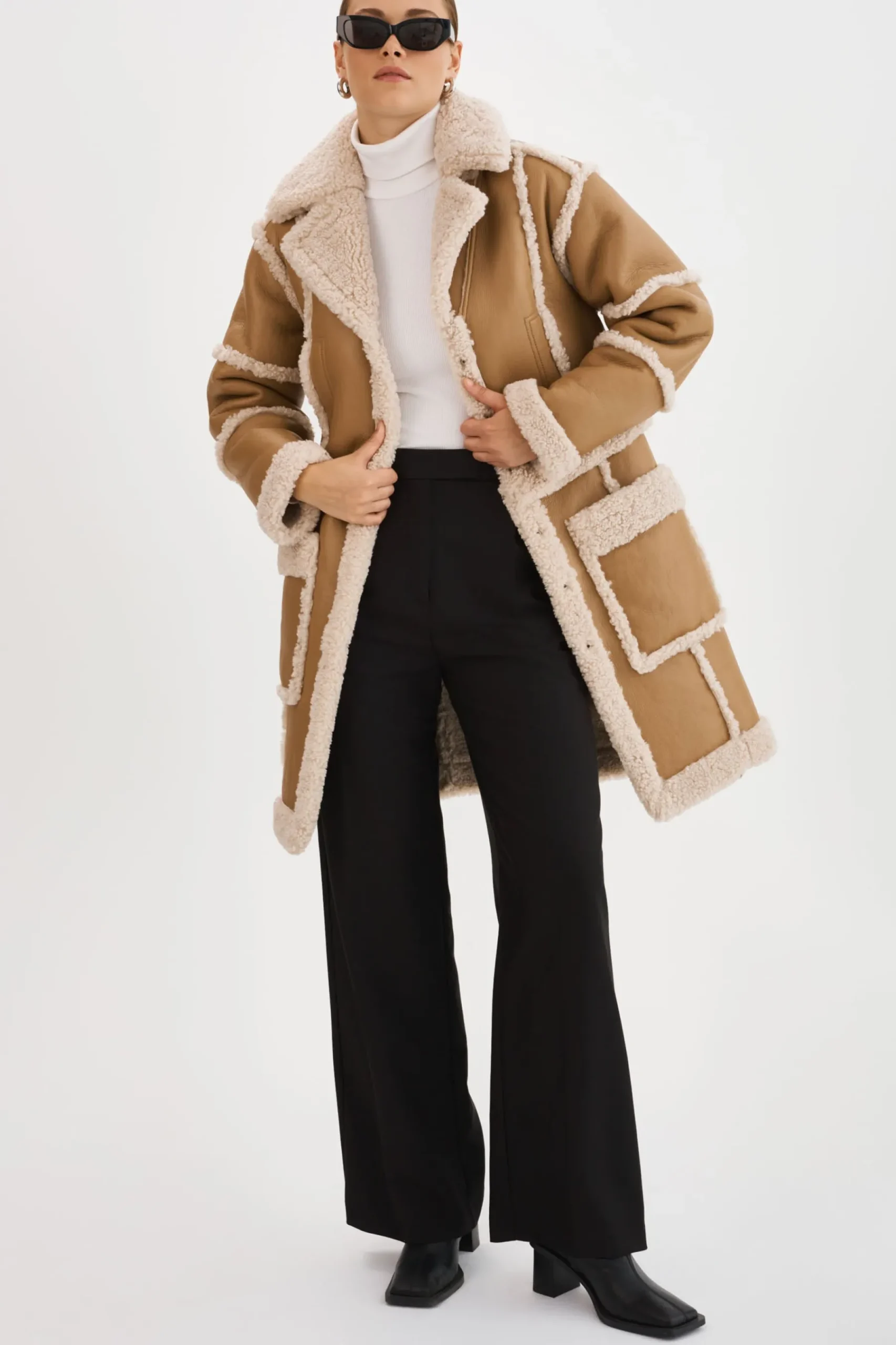 Femme LAMARQUE MARIANE | Manteau Détachable En Fausse Peau De Mouton
