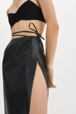Femme LAMARQUE MARISSA Jupe Cravate En Cuir