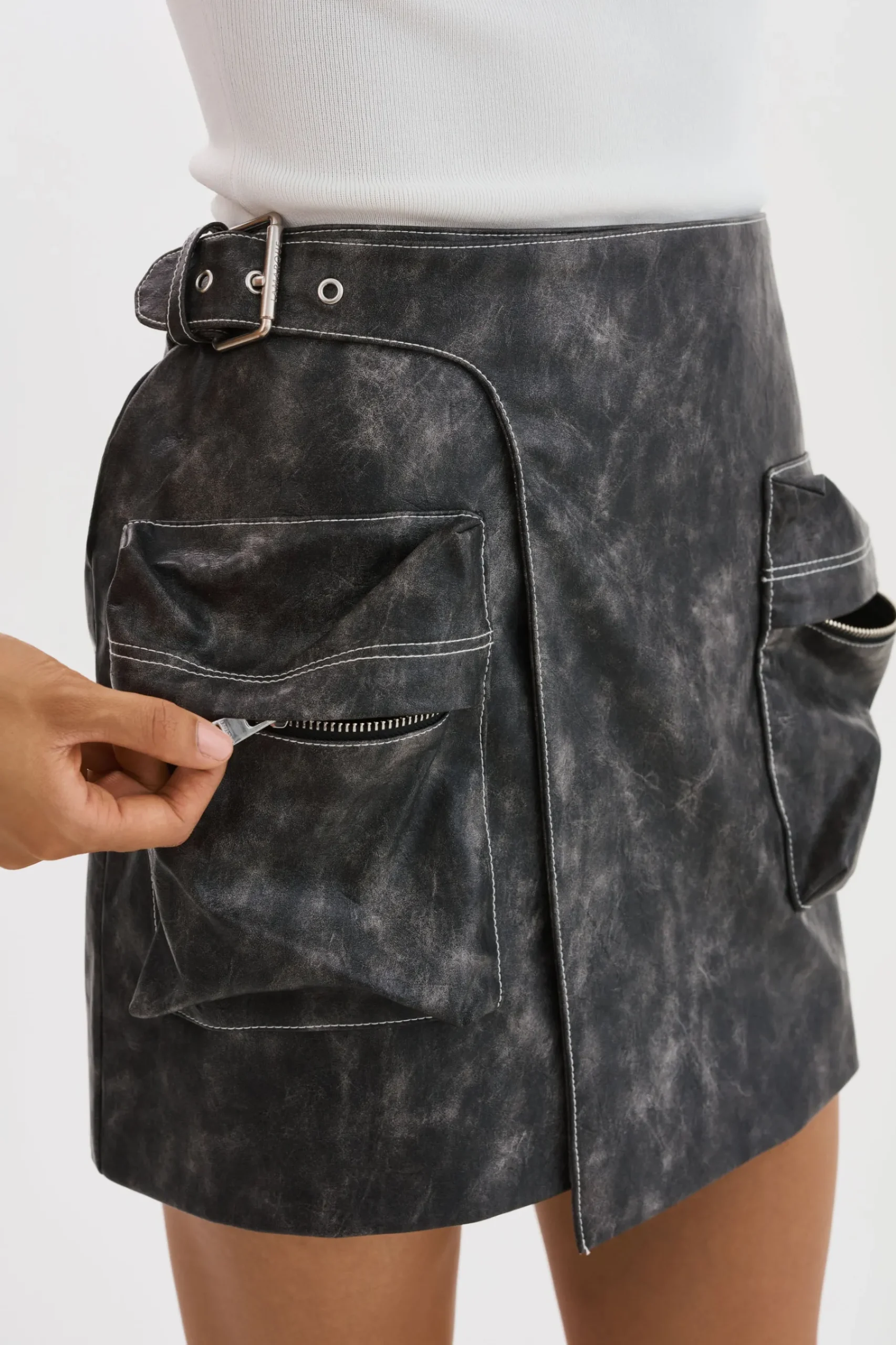 Femme LAMARQUE NAKIA | Jupe Cargo En Simili Cuir