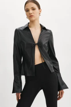 Femme LAMARQUE NATASHA | Top En Cuir à Nouer