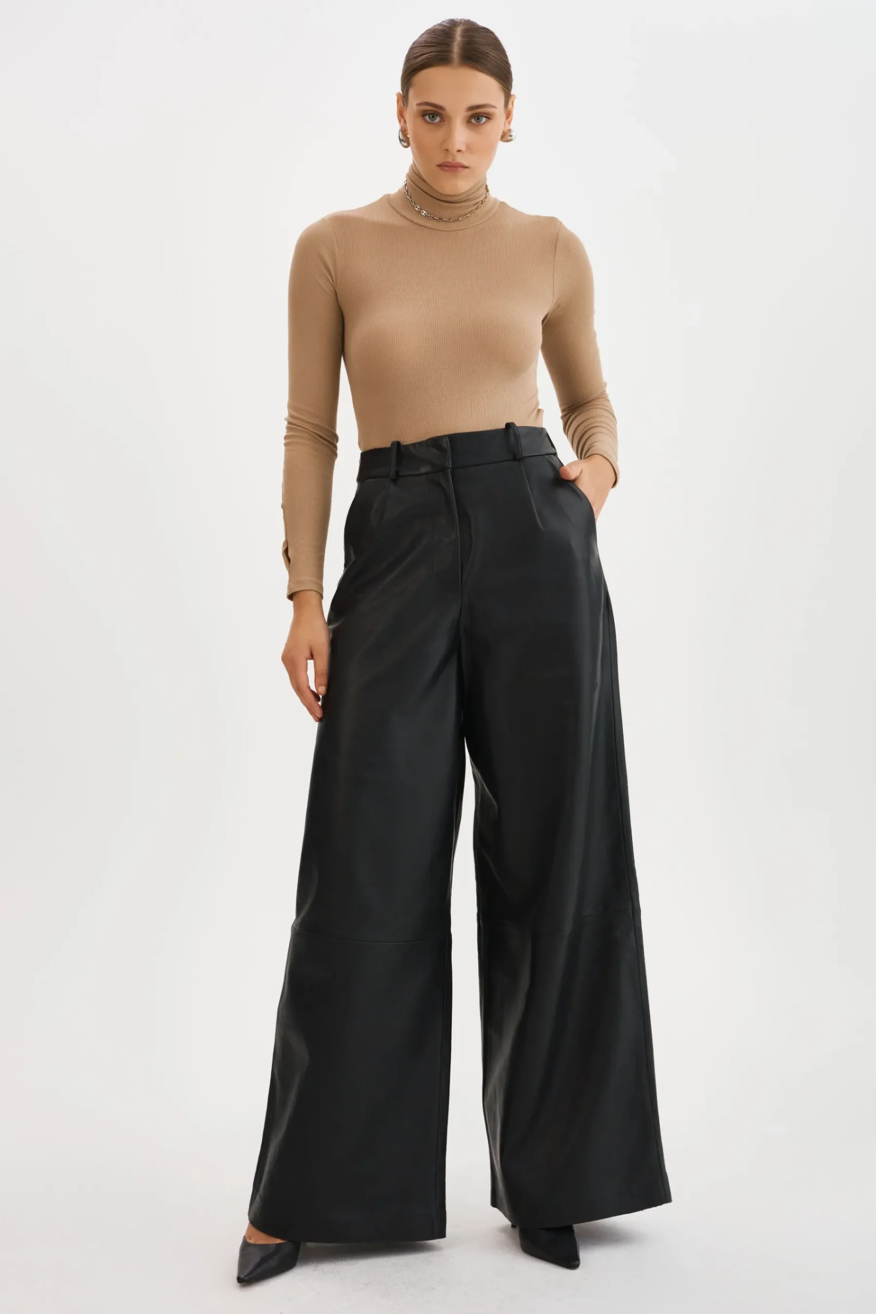 Femme LAMARQUE ROSSA | Pantalon Large En Cuir