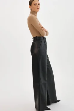 Femme LAMARQUE ROSSA | Pantalon Large En Cuir