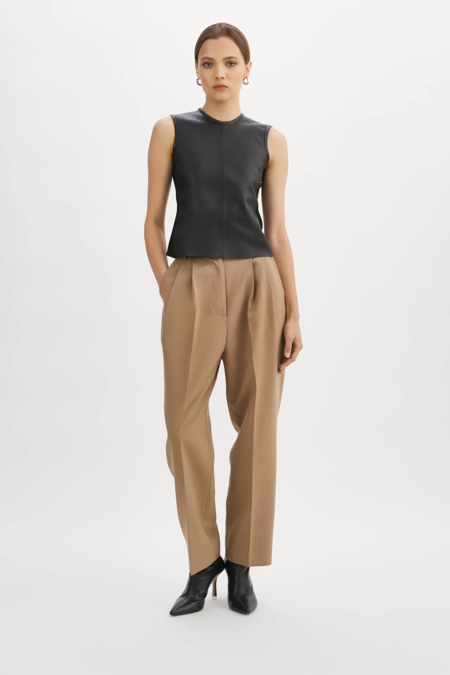 Femme LAMARQUE SOFIA | Haut Sans Manches En Cuir