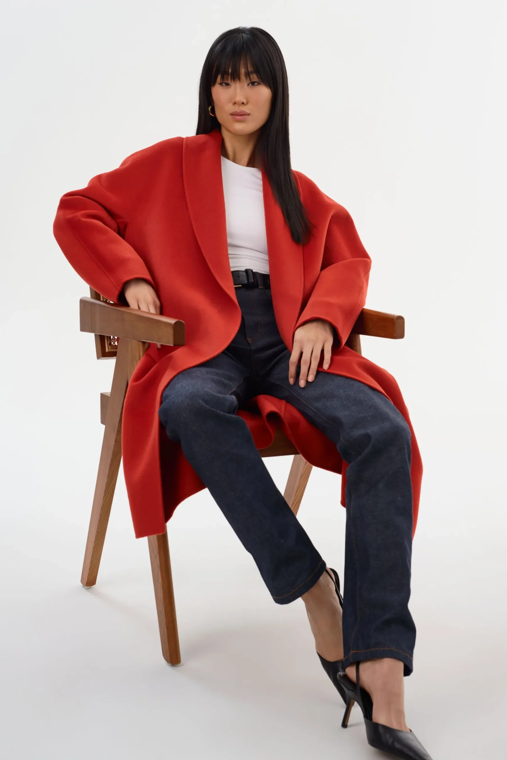 Femme LAMARQUE THARA | Manteau En Laine à Col Châle