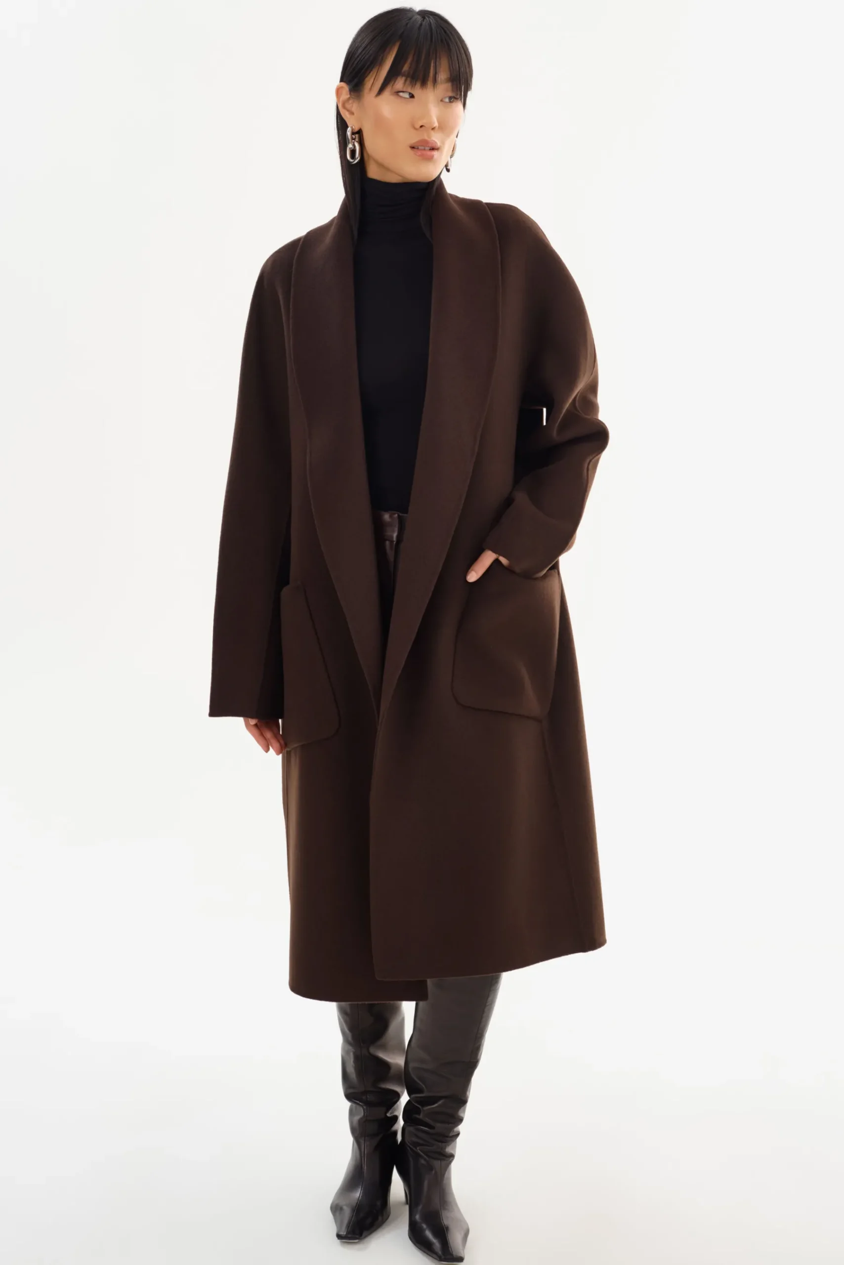 Femme LAMARQUE THARA | Manteau En Laine à Col Châle