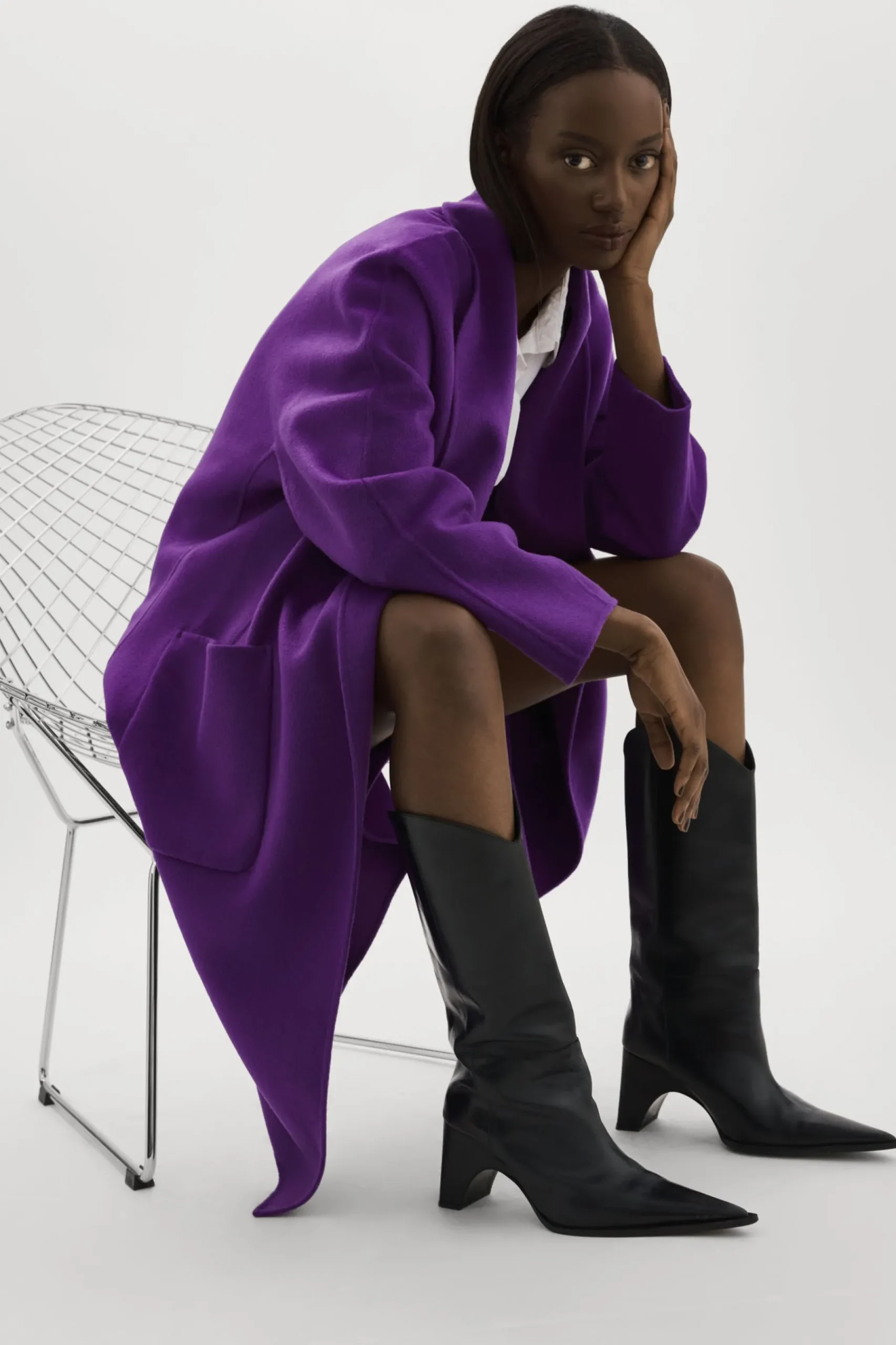 Femme LAMARQUE THARA | Manteau En Laine à Col Châle