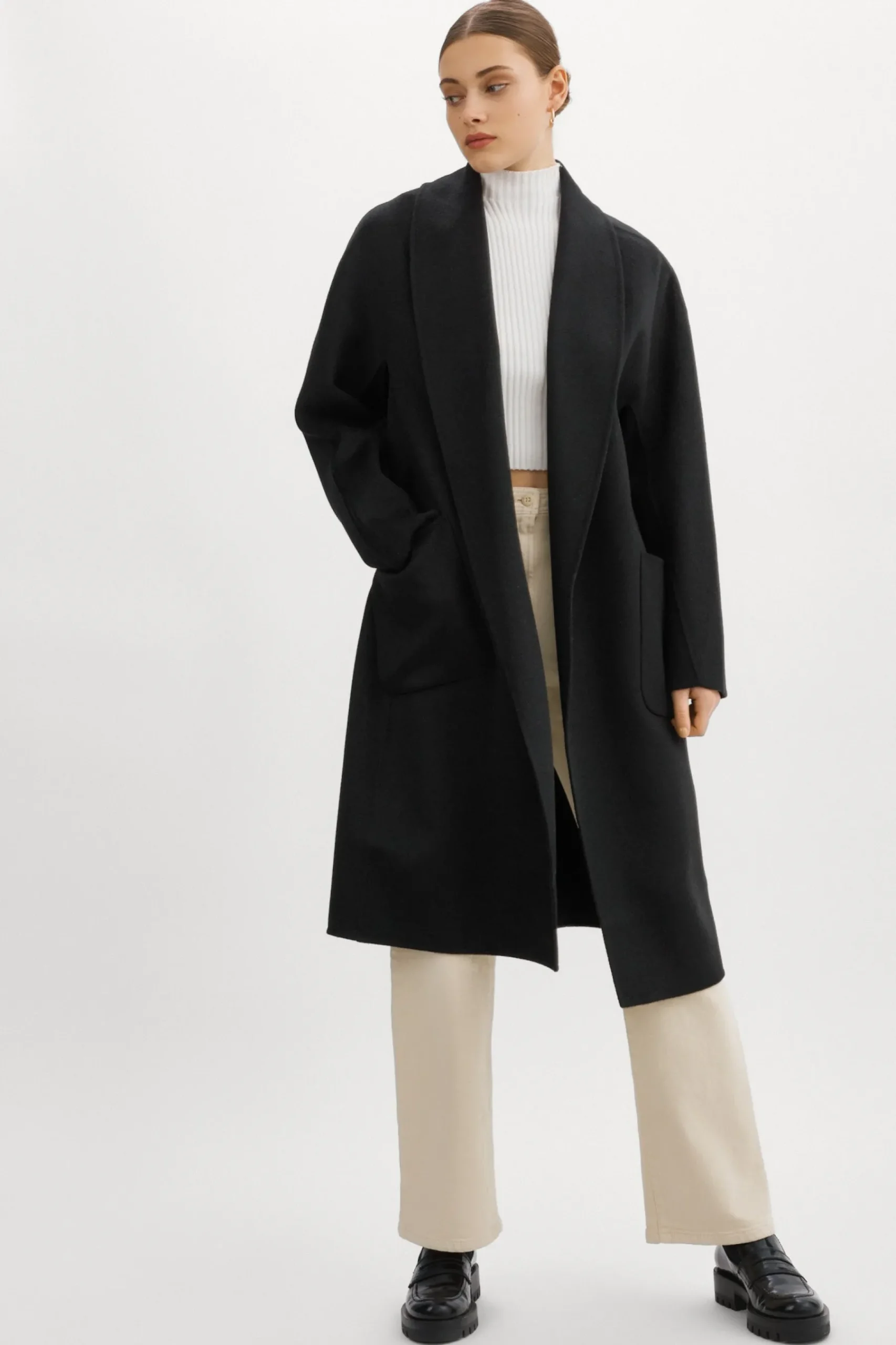 Femme LAMARQUE THARA Manteau En Laine à Col Châle