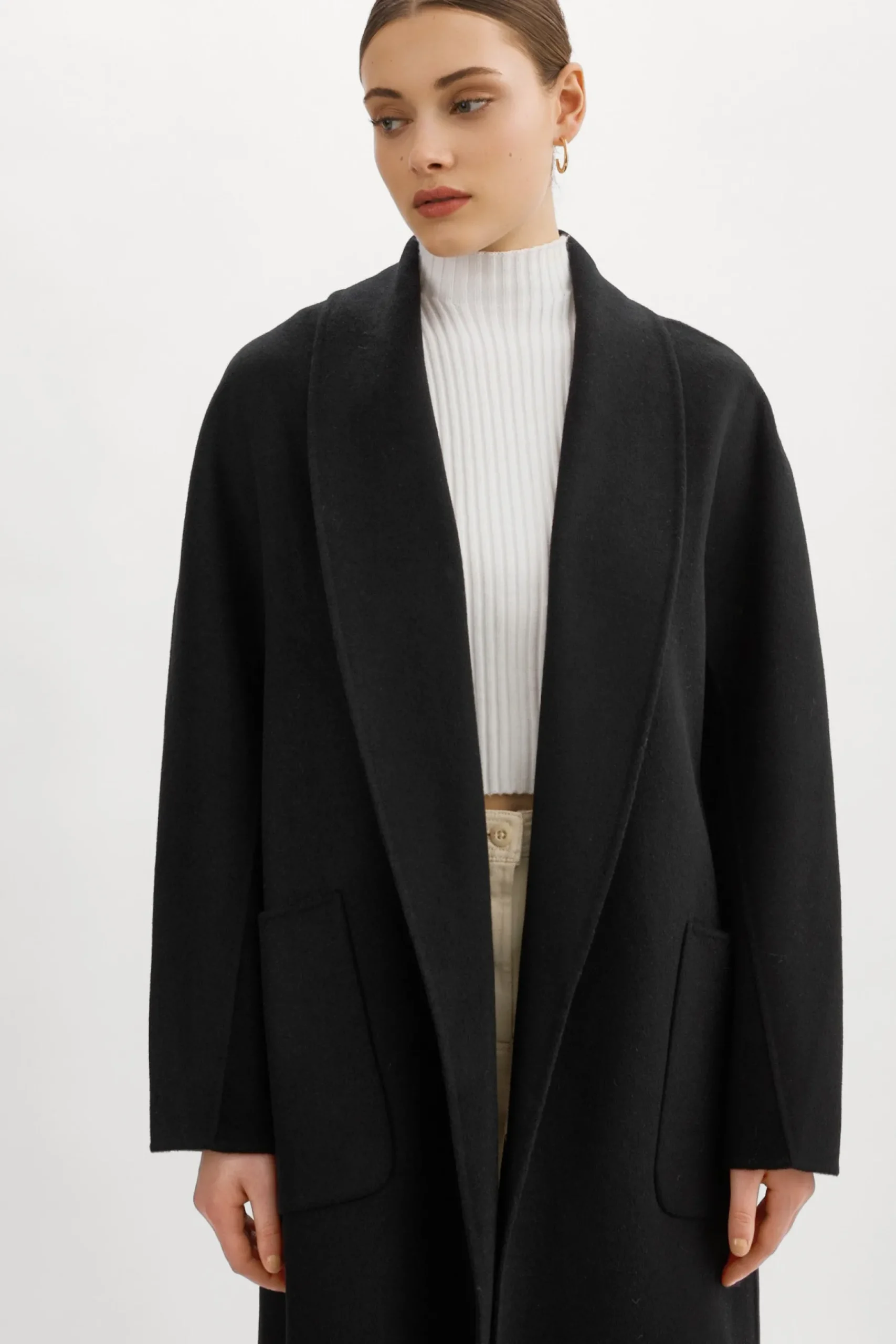 Femme LAMARQUE THARA Manteau En Laine à Col Châle