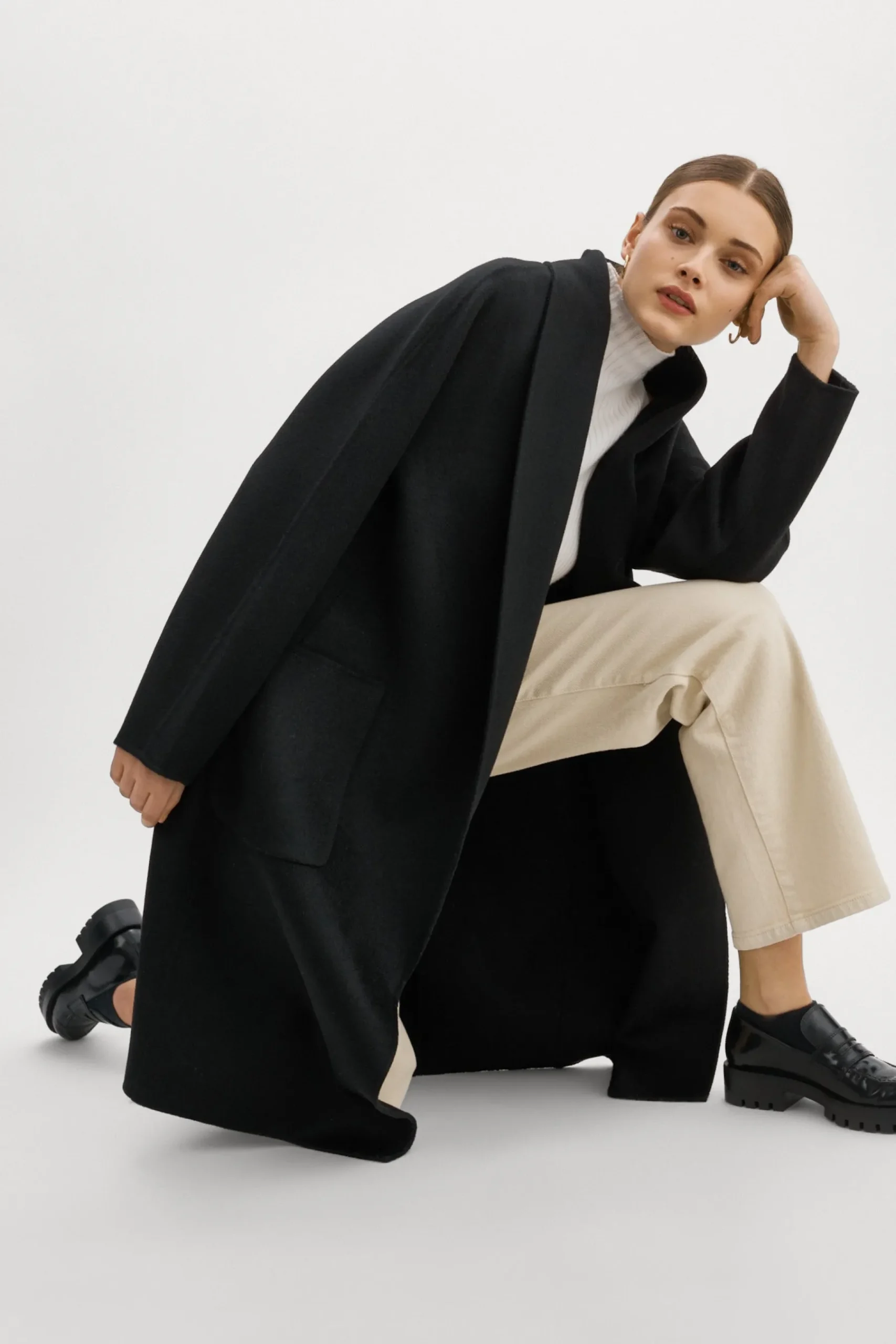 Femme LAMARQUE THARA Manteau En Laine à Col Châle